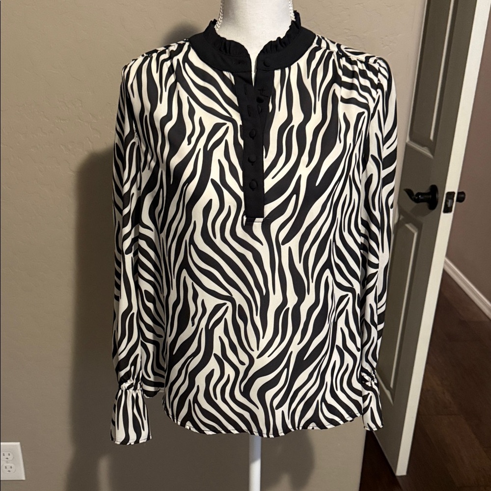 Elegant Zebra Pattern Blouse
